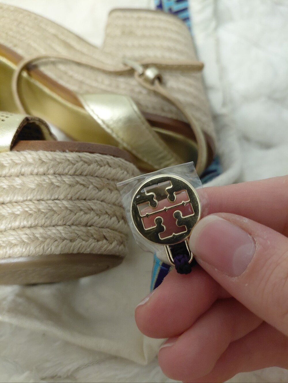 Tory Burch Gold Toned Espadrille Wedges - Picture 9 of 9